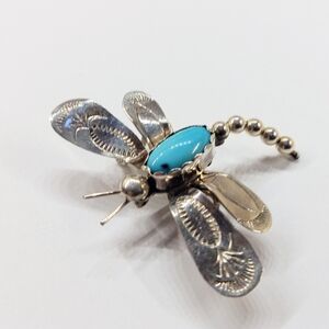 Sterling Silver Turquoise Dragonfly Brooch